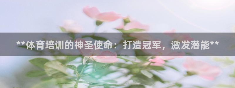凯时赢来就送38：**体育培训的神圣使命：打造冠军，